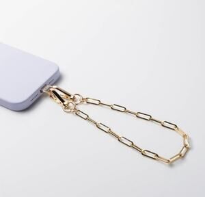 Hello‎ Lux Gold Paper Clip Chain Phone Wristlet Strap Wrist Lanyard Accessory